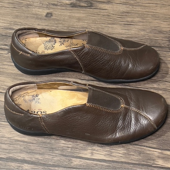 Taos Town Center Leather Dark Brown Slip On Comfort Shoes Flats Walking - Picture 6 of 15